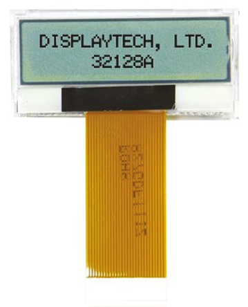 Displaytech 32128A Graphic LED LCD Monochrome Display, White on Black