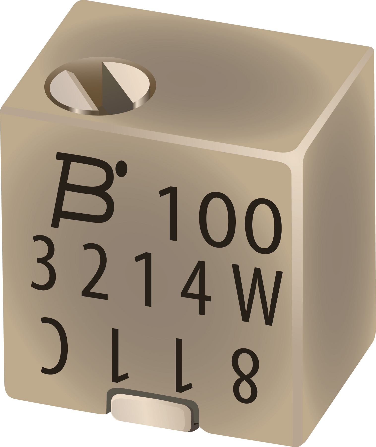 5 kΩ, Surface Mount Trimmer Potentiometer 0.25 W Top Adjust Bourns, 3214