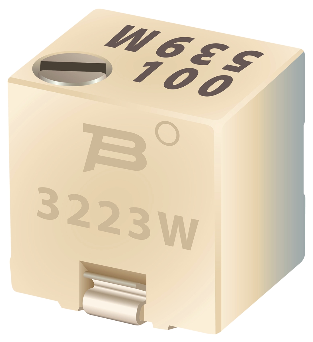 50 kΩ, Surface Mount Trimmer Potentiometer, Solder 0.125 W Top Adjust Bourns, 3223