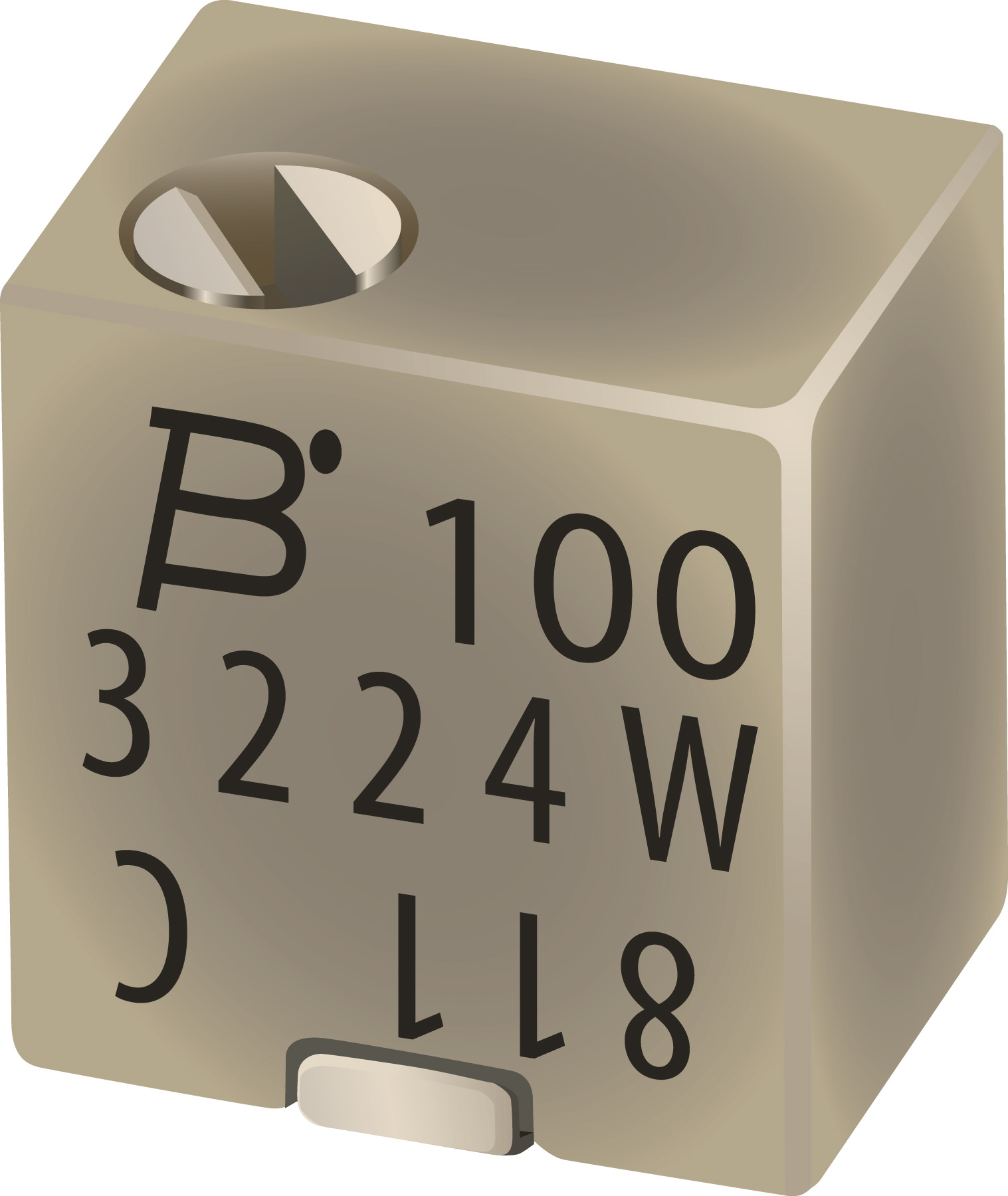 5000 Ω, Surface Mount Trimmer Potentiometer 0.25 W Side Adjust Bourns, 3224