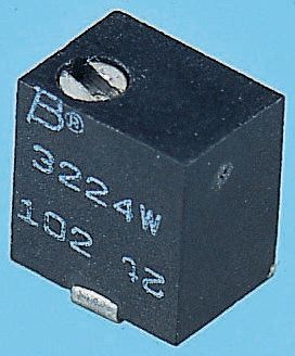 10 Ω, Surface Mount Trimmer Potentiometer, Solder Pin 0.25 W Top Adjust Bourns, 3224