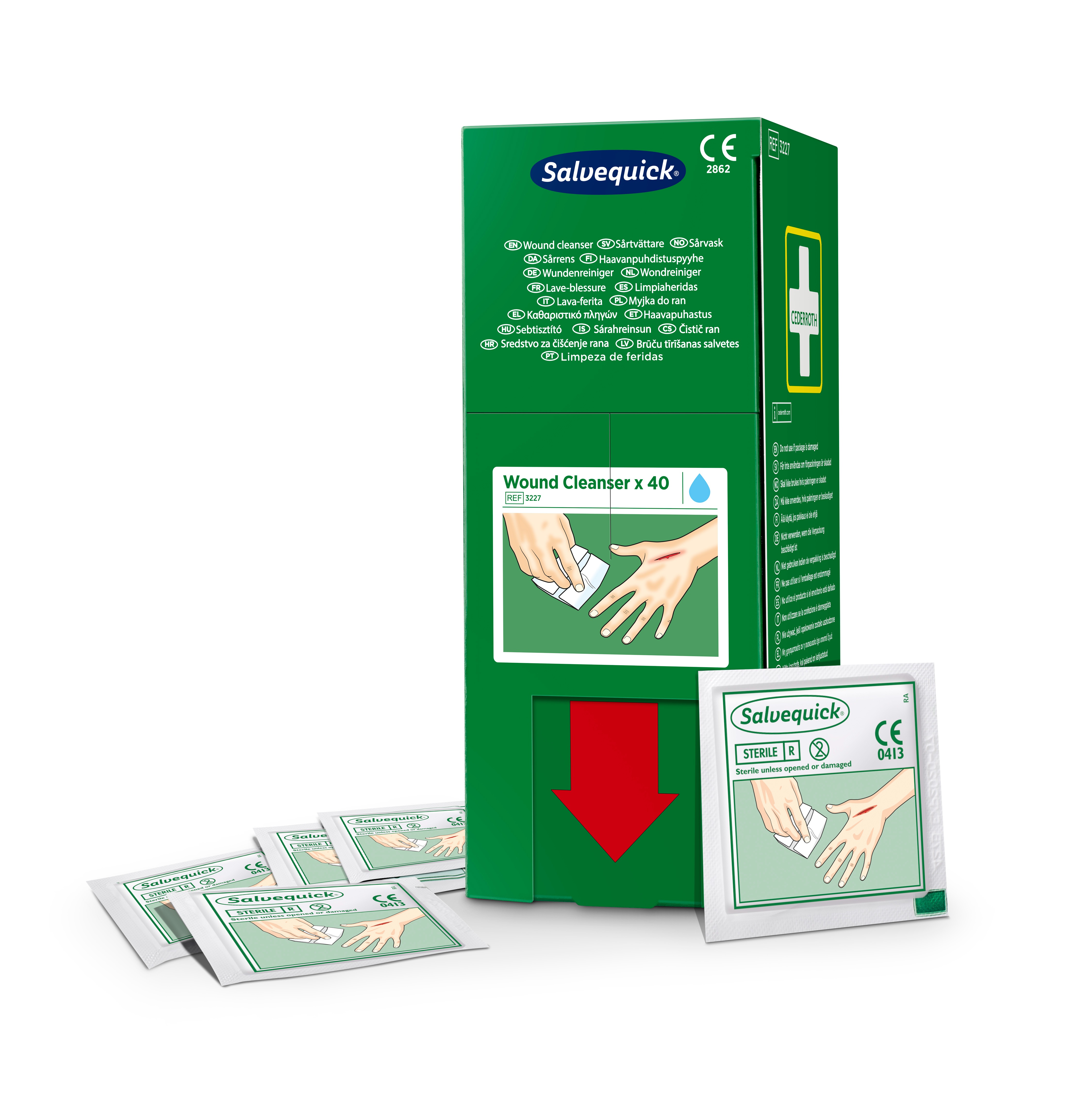Cederroth Wound Cleaning Wipes Wipe, 40 Per Pack Per Package 2.7ml