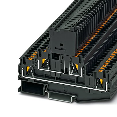 Phoenix Contact 3211899 PTTB 4-HESILED 60-EX(5X20) Series Black, 4mm², 1-Level, Push In Termination