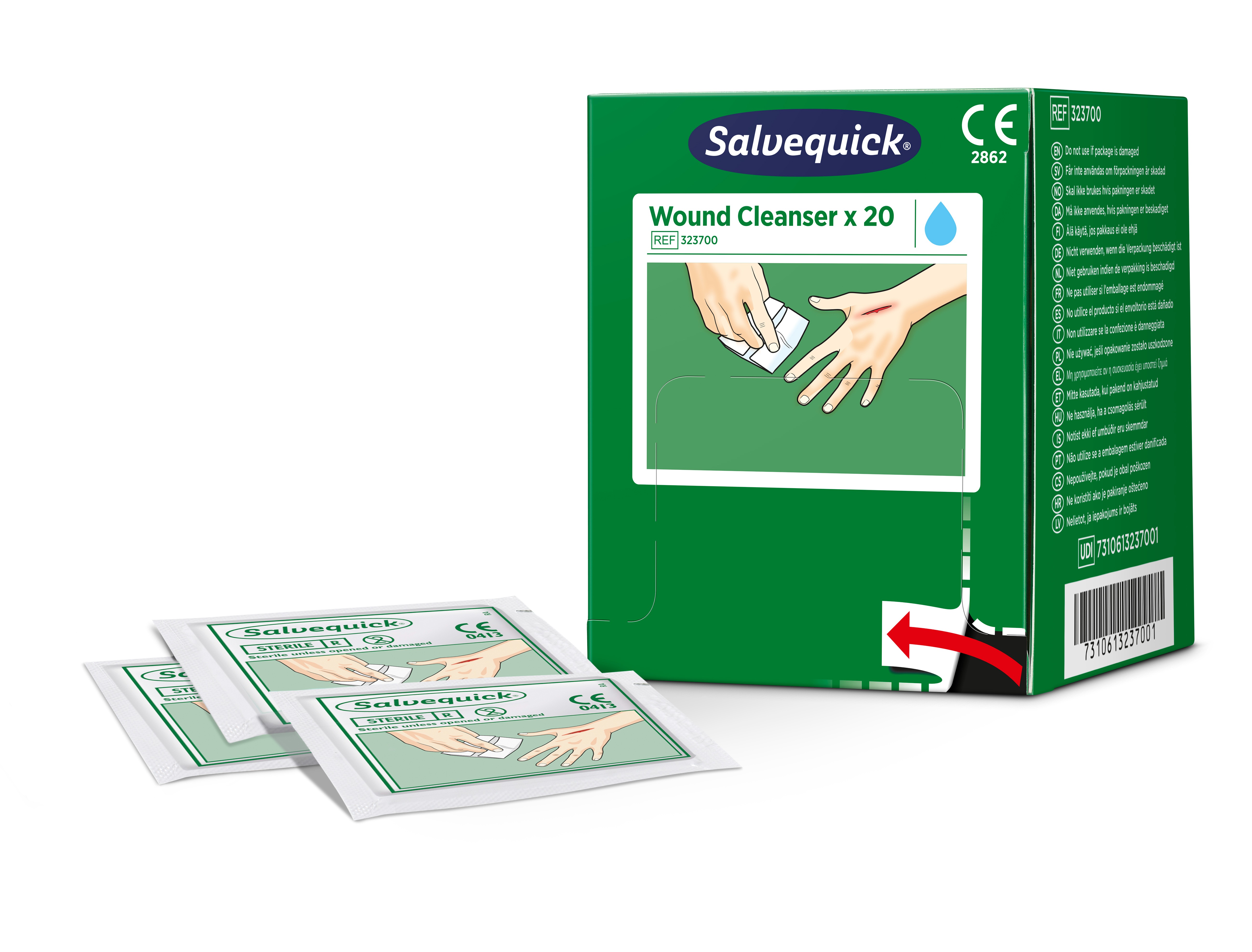Cederroth Wound Cleaning Wipes Wipe, 20 Per Pack Per Package 2.7ml
