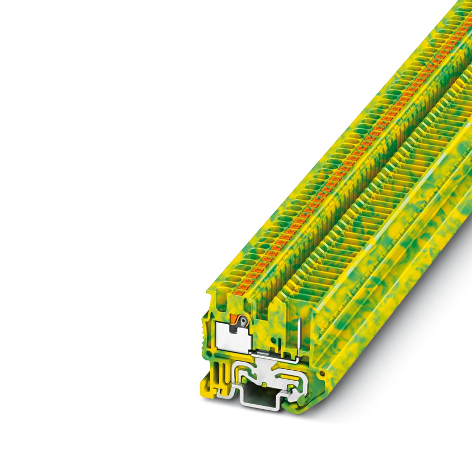 Phoenix Contact 2-Way DIN Rail Earth Terminal Block, 0.14mm², 1.5 mm², 26AWG Wire, Push-in, Polyamide Housing