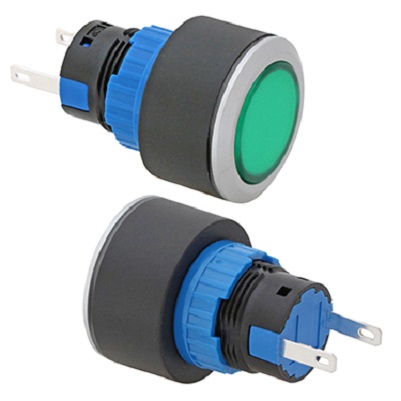 RS PRO Green Panel Mount Indicator, 12V, Pin Terminal Termination, IP65