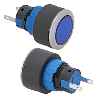 RS PRO Blue Panel Mount Indicator, 24V, Pin Terminal Termination, IP65