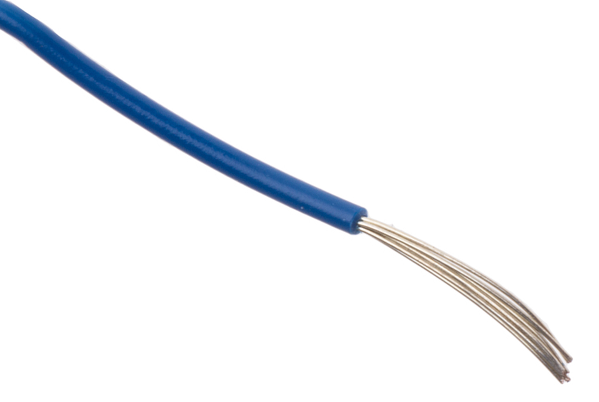 Alpha Wire 3250 Series Blue Hook Up Wire, 24 AWG, 7, 30 m, Polyvinyl Chloride, 3250 BL005