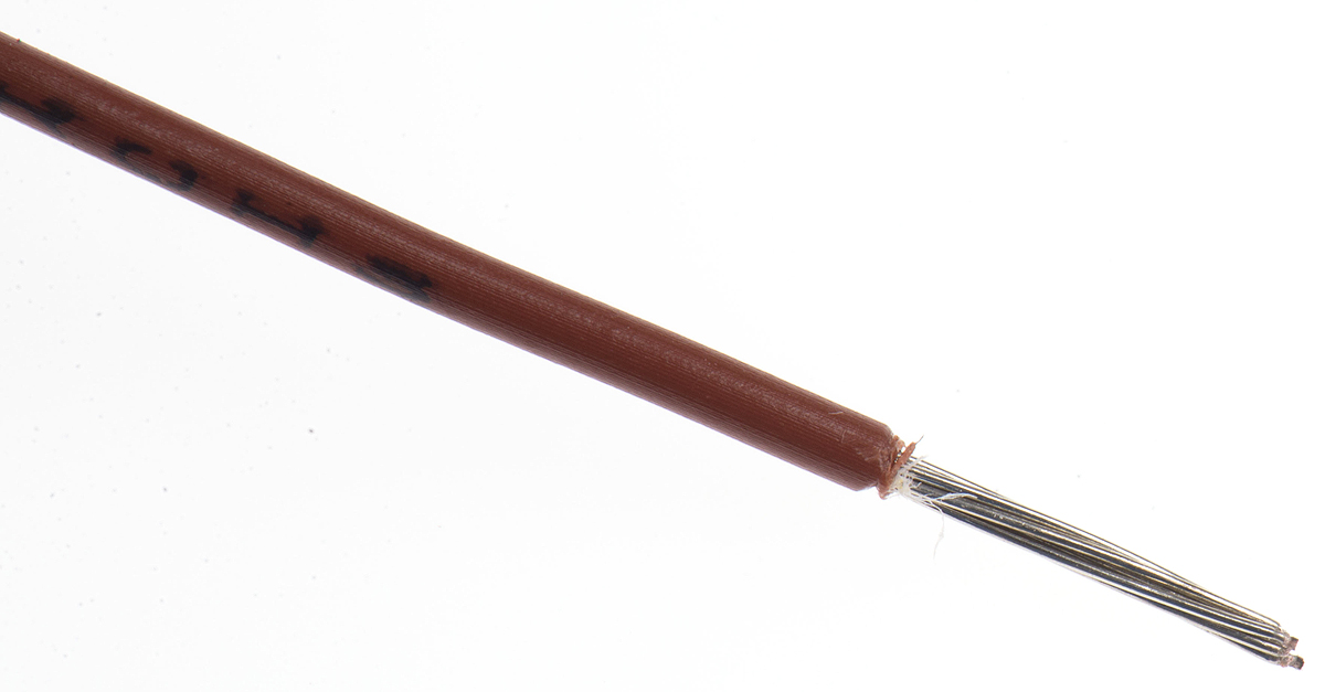 Alpha Wire Hookup Wire PVC Series Brown Hook Up Wire, 24 AWG, 7, 30 m, Polyvinyl Chloride, 3250 BR005