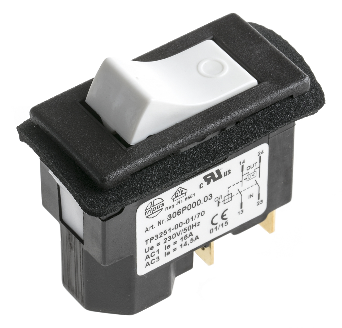 EICHOFF DPST, On-Off On-None-On Rocker Switch Panel