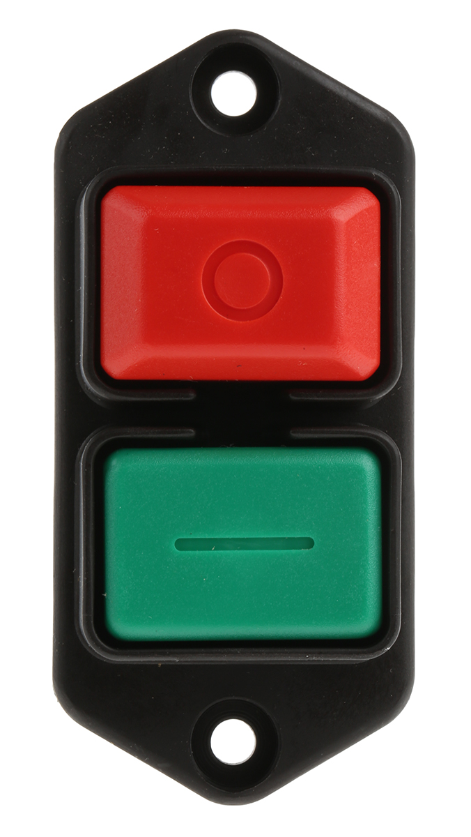 Tripus Push Button Switch, Latching, Flange, DPDT 230 V ac