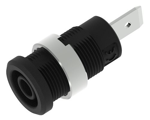 Electro PJP Black Female Banana Socket, 4 mm Connector, Tab Termination, 1kV, 36A, Nickel Plated Plating