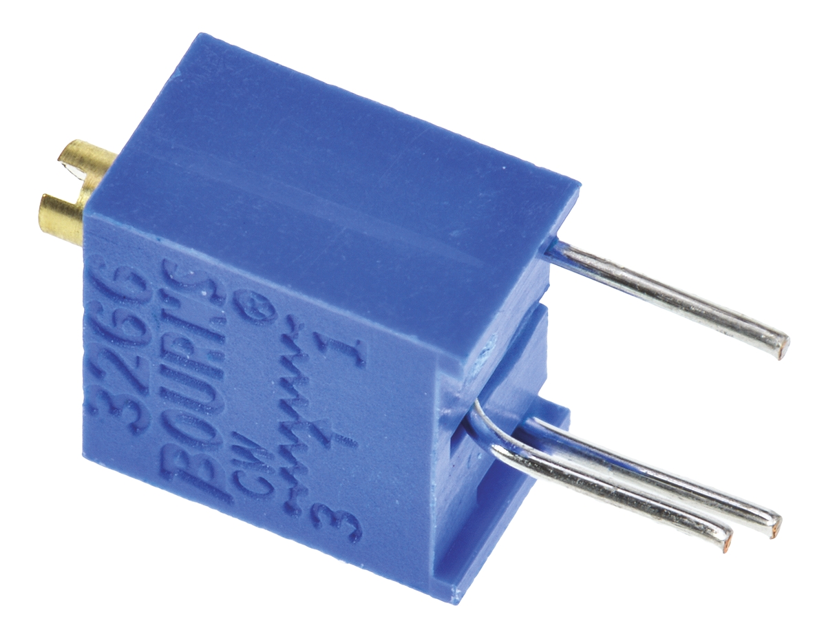 100 Ω, Through Hole Trimmer Potentiometer, Pin 0.25 W Top Adjust Bourns, 3266