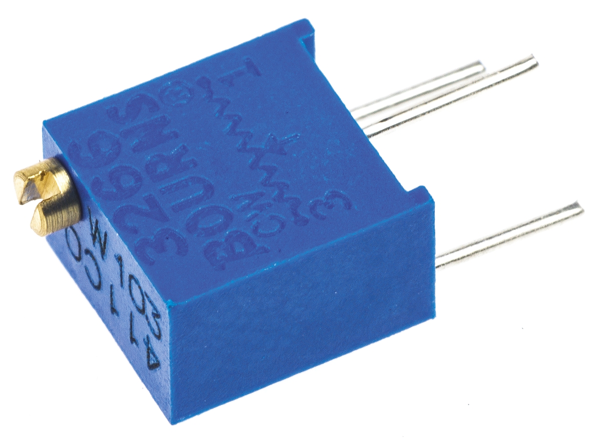 10 kΩ, Through Hole Trimmer Potentiometer, Pin 0.25 W Top Adjust Bourns, 3266