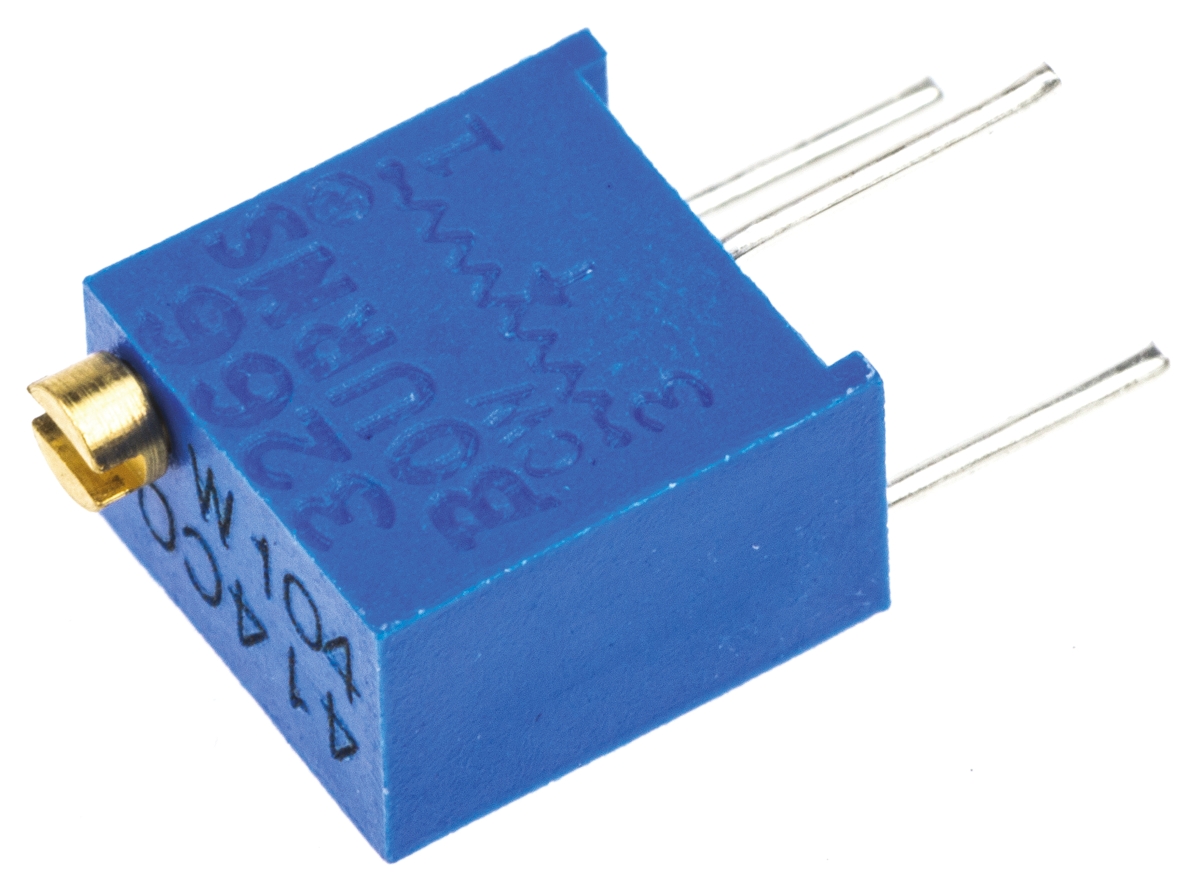100 kΩ, Through Hole Trimmer Potentiometer, Pin 0.25 W Top Adjust Bourns, 3266