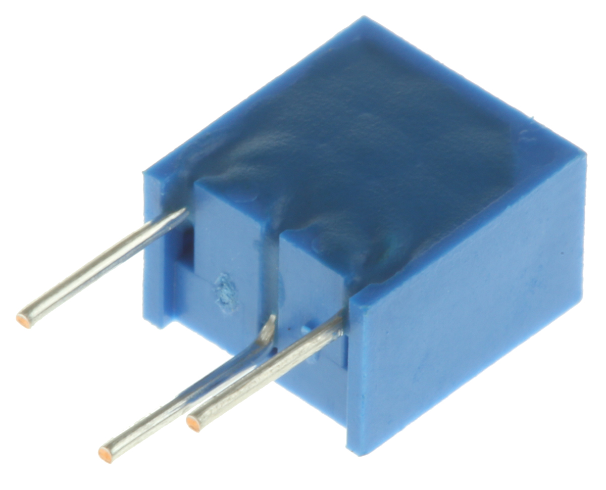 2 kΩ, Through Hole Trimmer Potentiometer, Pin 0.25 W Top Adjust Bourns, 3266
