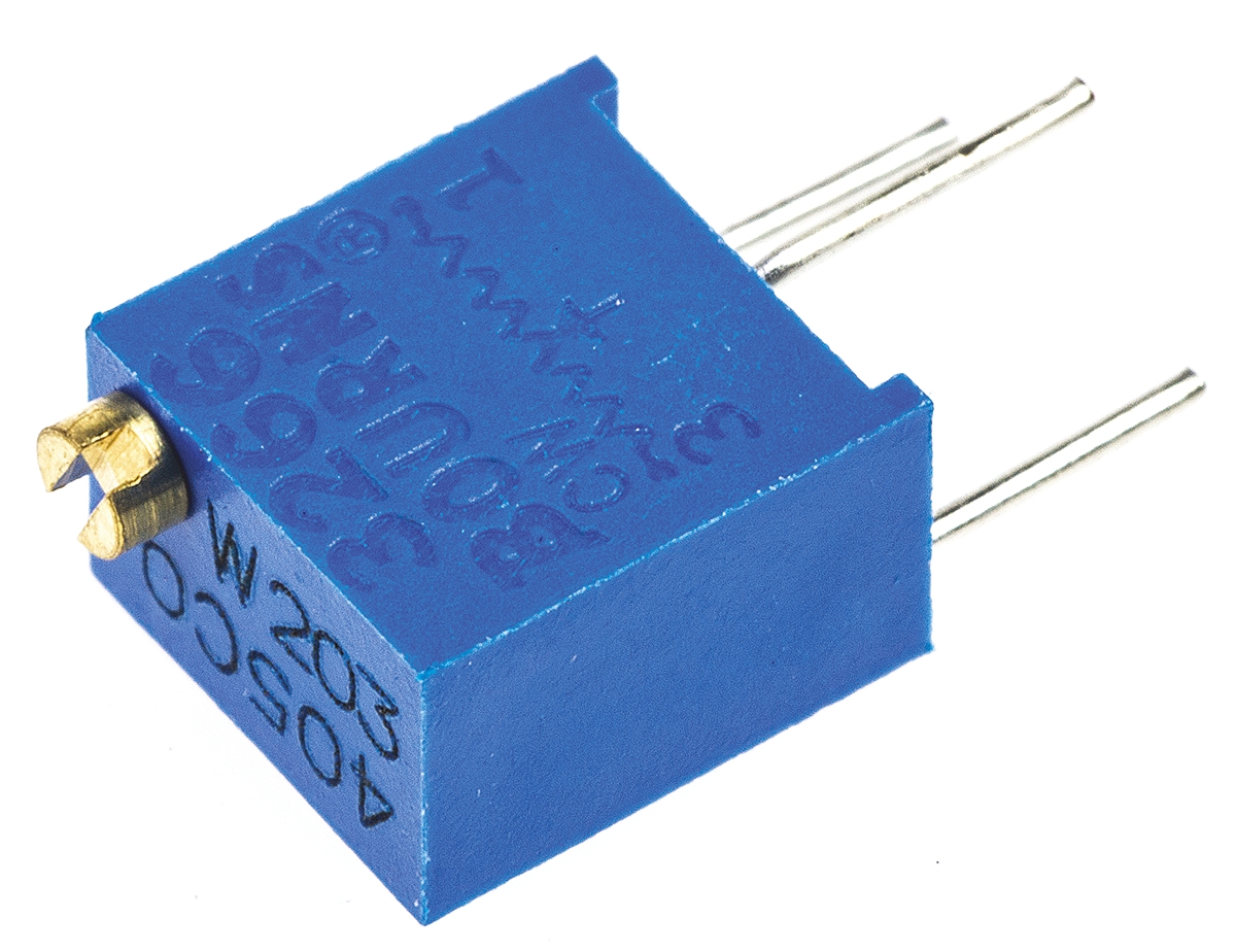 20 kΩ, Through Hole Trimmer Potentiometer, Pin 0.25 W Top Adjust Bourns, 3266