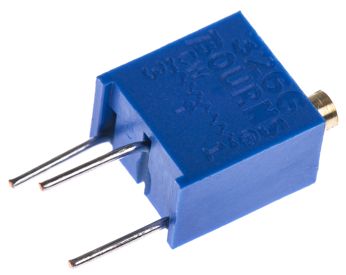 50 kΩ, Through Hole Trimmer Potentiometer, Pin 0.25 W Top Adjust Bourns, 3266