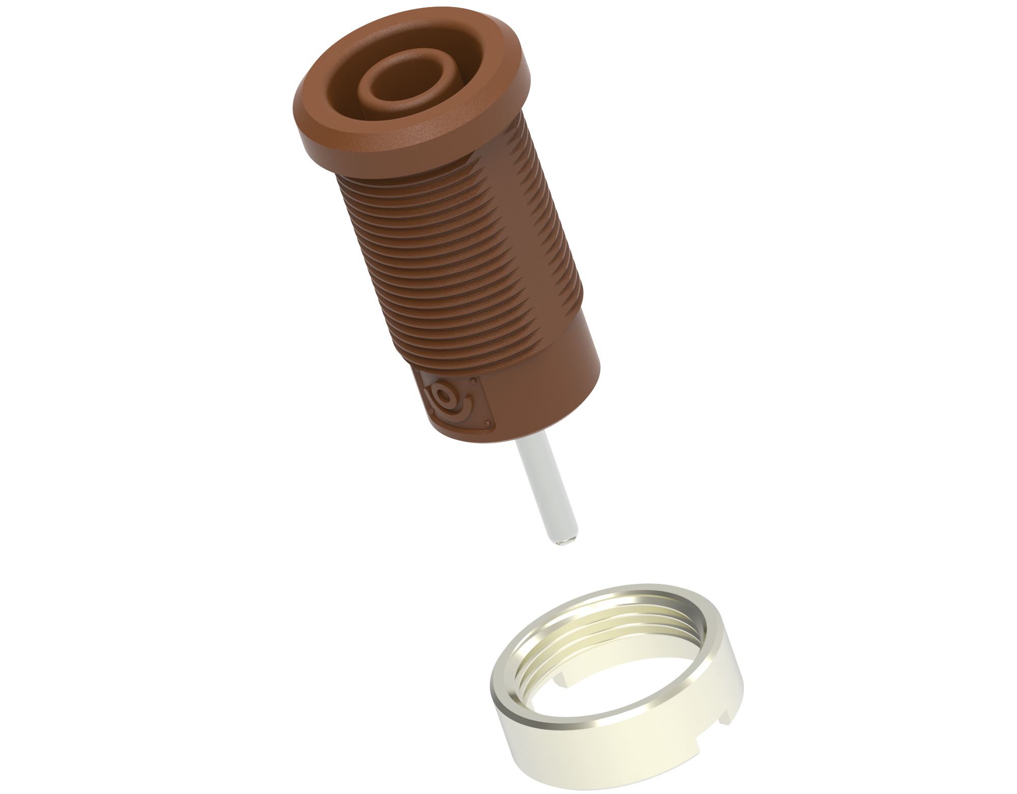 Electro PJP Brown Female Banana Socket, 4 mm Connector, Pin Termination, 1kV, 36A, Nickel Plating