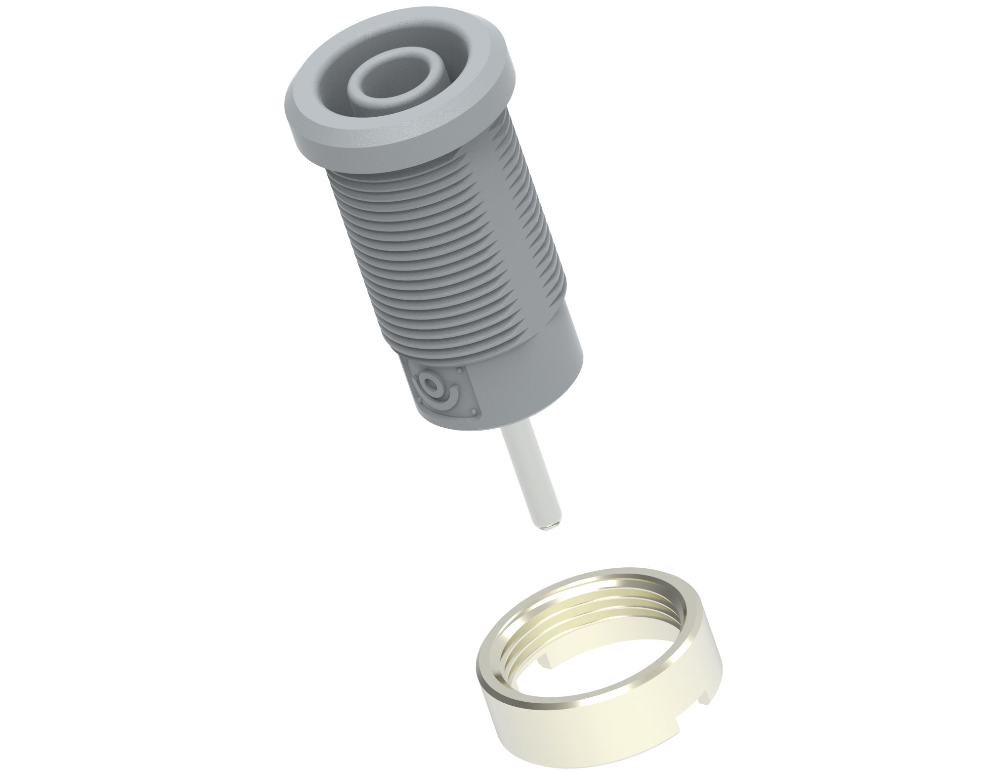 Electro PJP Grey Female Banana Socket, 4 mm Connector, Pin Termination, 1kV, 36A, Nickel Plating