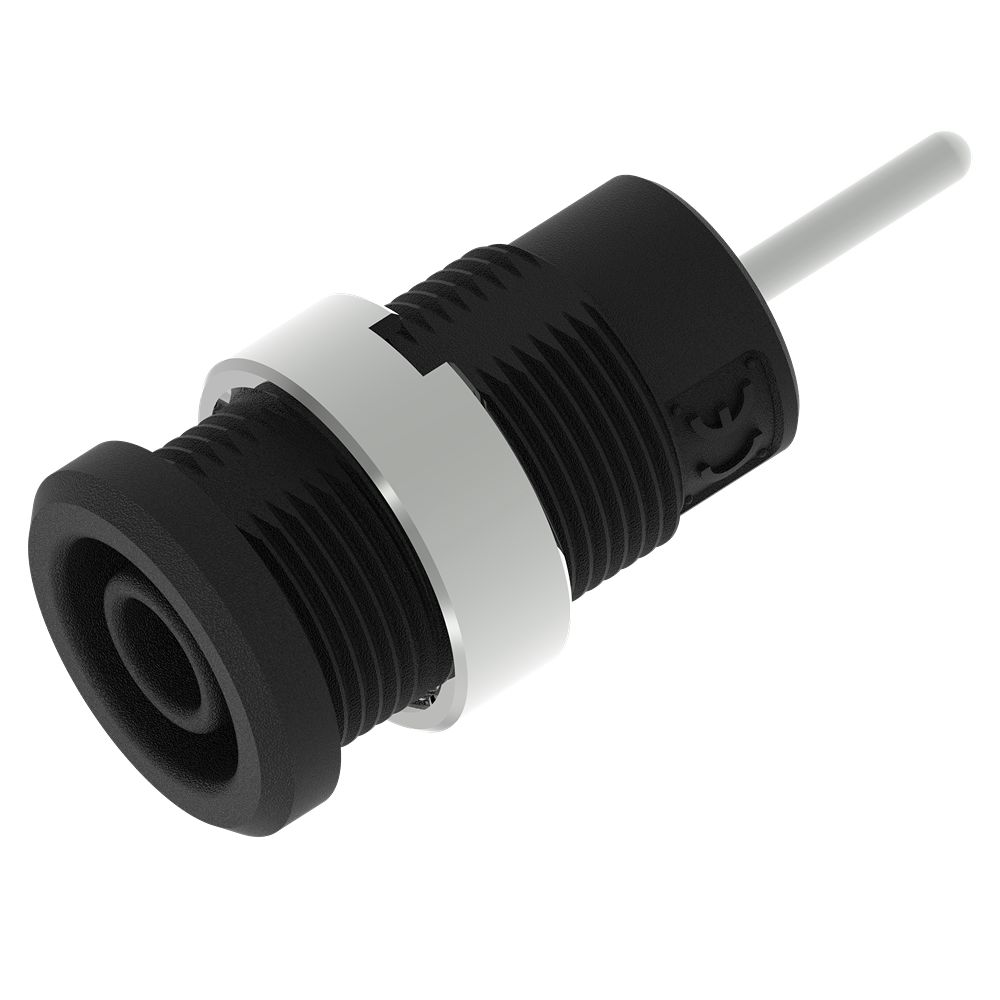 Electro PJP Black Female Banana Socket, 4 mm Connector, Pin Termination, 1kV, 36A, Nickel Plating