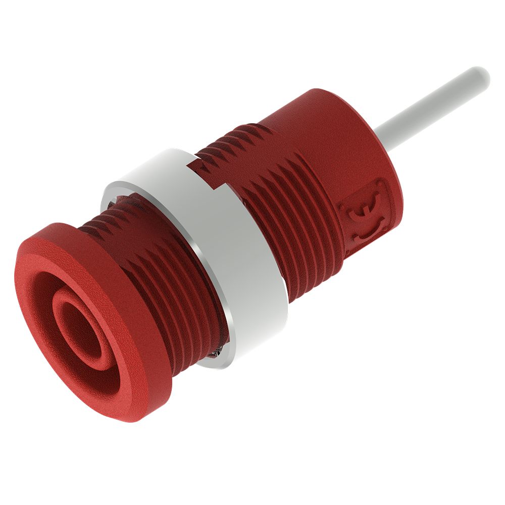Electro PJP Red Female Banana Socket, 4 mm Connector, Pin Termination, 1kV, 36A, Nickel Plating