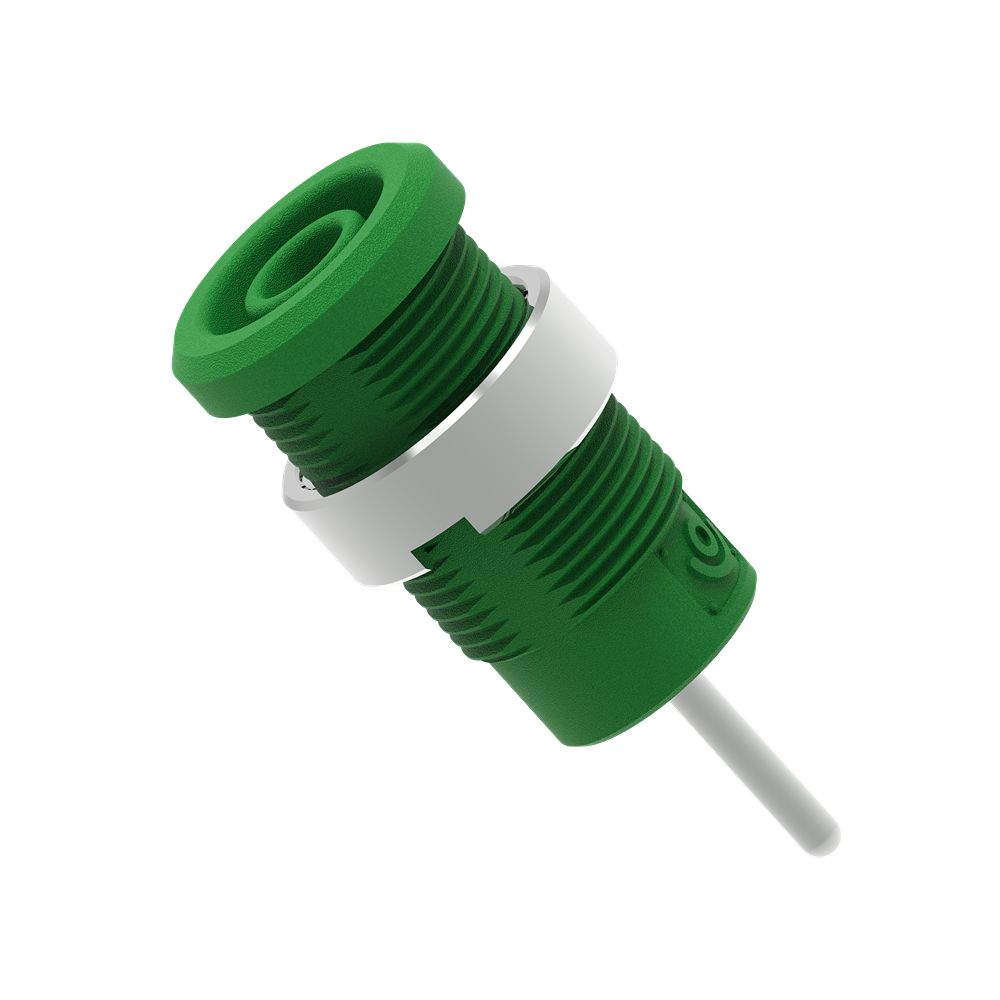 Electro PJP Green Female Banana Socket, 4 mm Connector, Pin Termination, 1kV, 36A, Nickel Plating