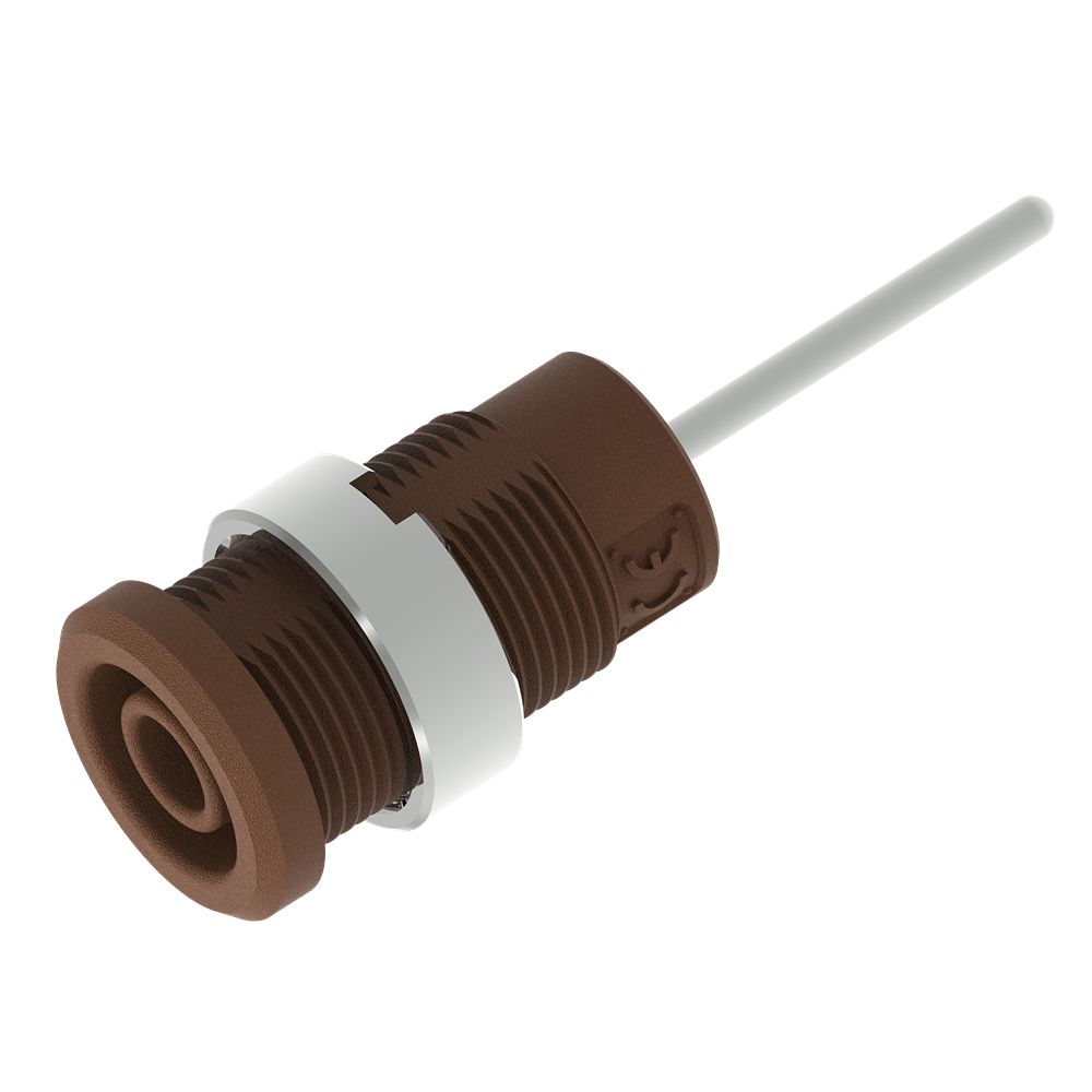 Electro PJP Brown Female Banana Socket, 4 mm Connector, Pin Termination, 1kV, 36A, Nickel Plating