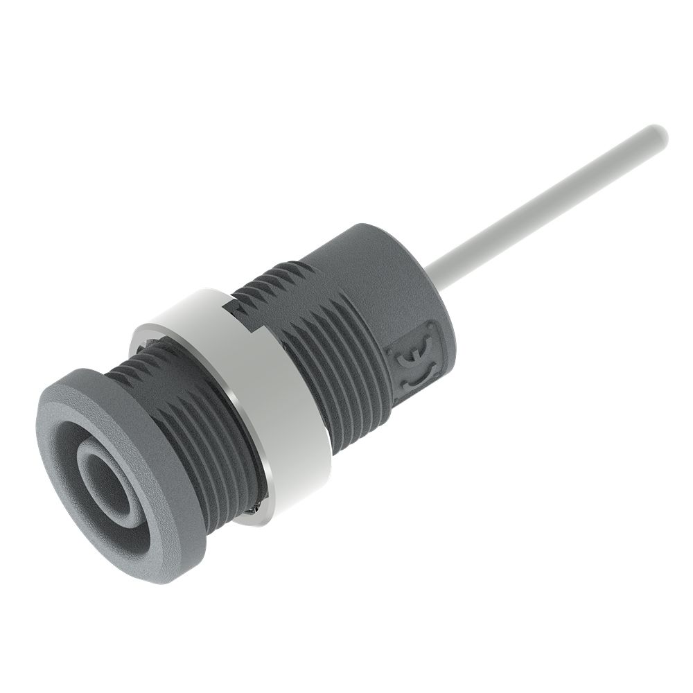 Electro PJP Grey Female Banana Socket, 4 mm Connector, Pin Termination, 1kV, 36A, Nickel Plating