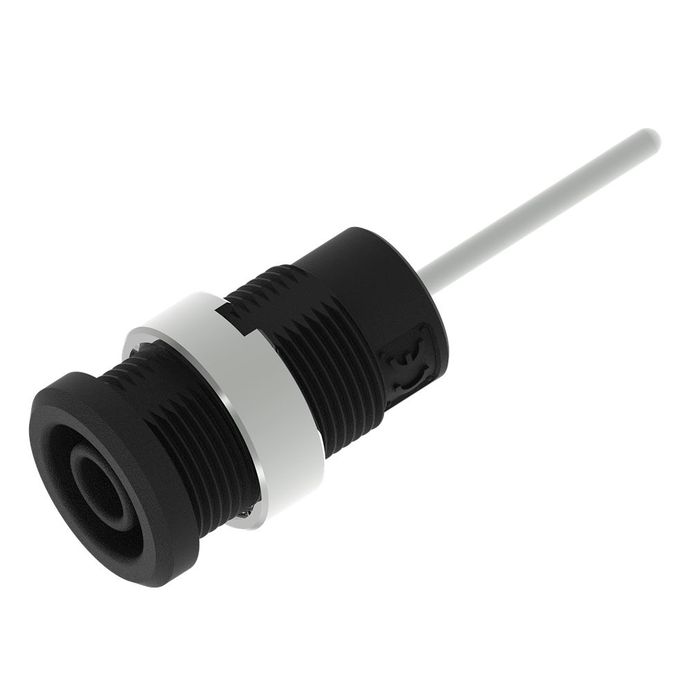 Electro PJP Black Female Banana Socket, 4 mm Connector, Pin Termination, 1kV, 36A, Nickel Plating