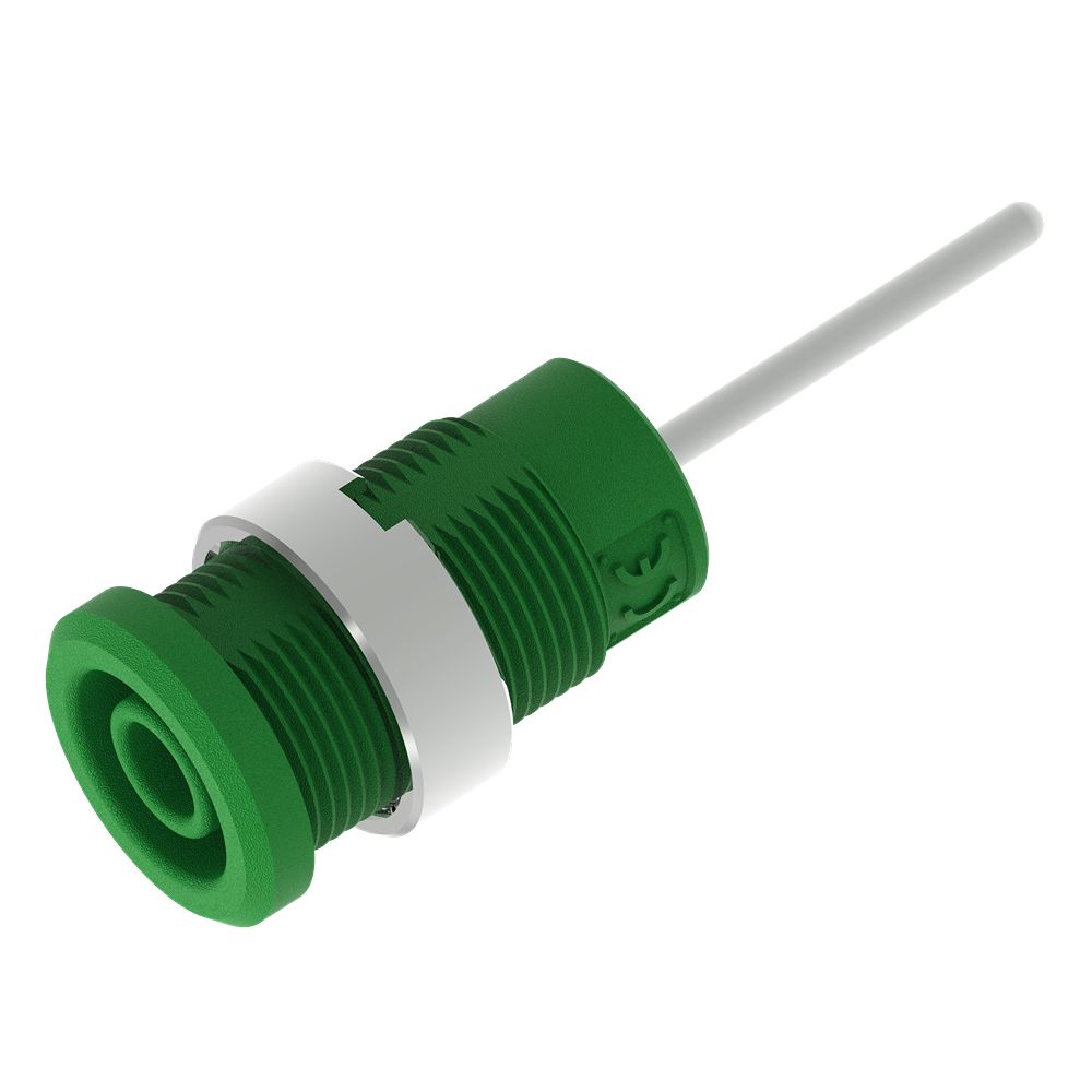 Electro PJP Green Female Banana Socket, 4 mm Connector, Pin Termination, 1kV, 36A, Nickel Plating