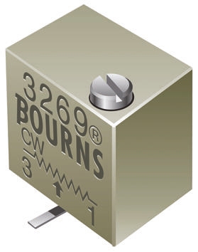 50 kΩ, Surface Mount Trimmer Potentiometer, Gull Wing 0.25 W Top Adjust Bourns, 3269