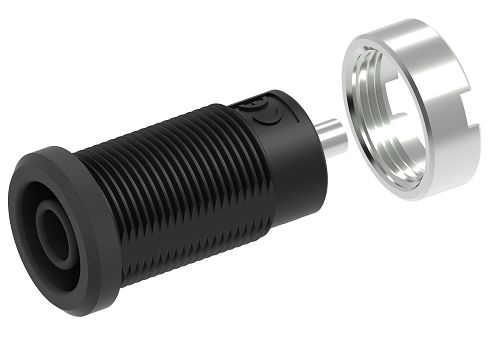 Electro PJP Black Female Banana Socket, 4 mm Connector, Tab Termination, 1kV, 25A, Nickel Plated Plating