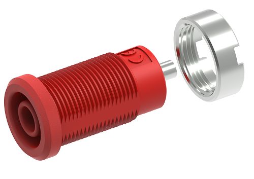 Electro PJP Red Female Banana Socket, 4 mm Connector, Tab Termination, 1kV, 25A, Nickel Plated Plating