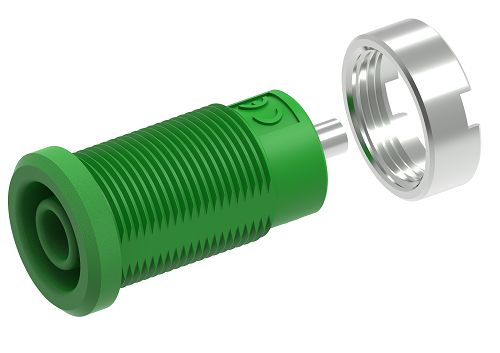 Electro PJP Green Female Banana Socket, 4 mm Connector, Tab Termination, 1kV, 25A, Nickel Plated Plating