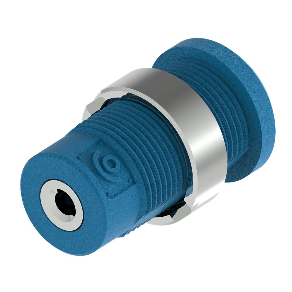 Electro PJP Blue Female Banana Socket, 4 mm Connector, M3 Thread Termination, 1kV, 36A, Nickel Plating