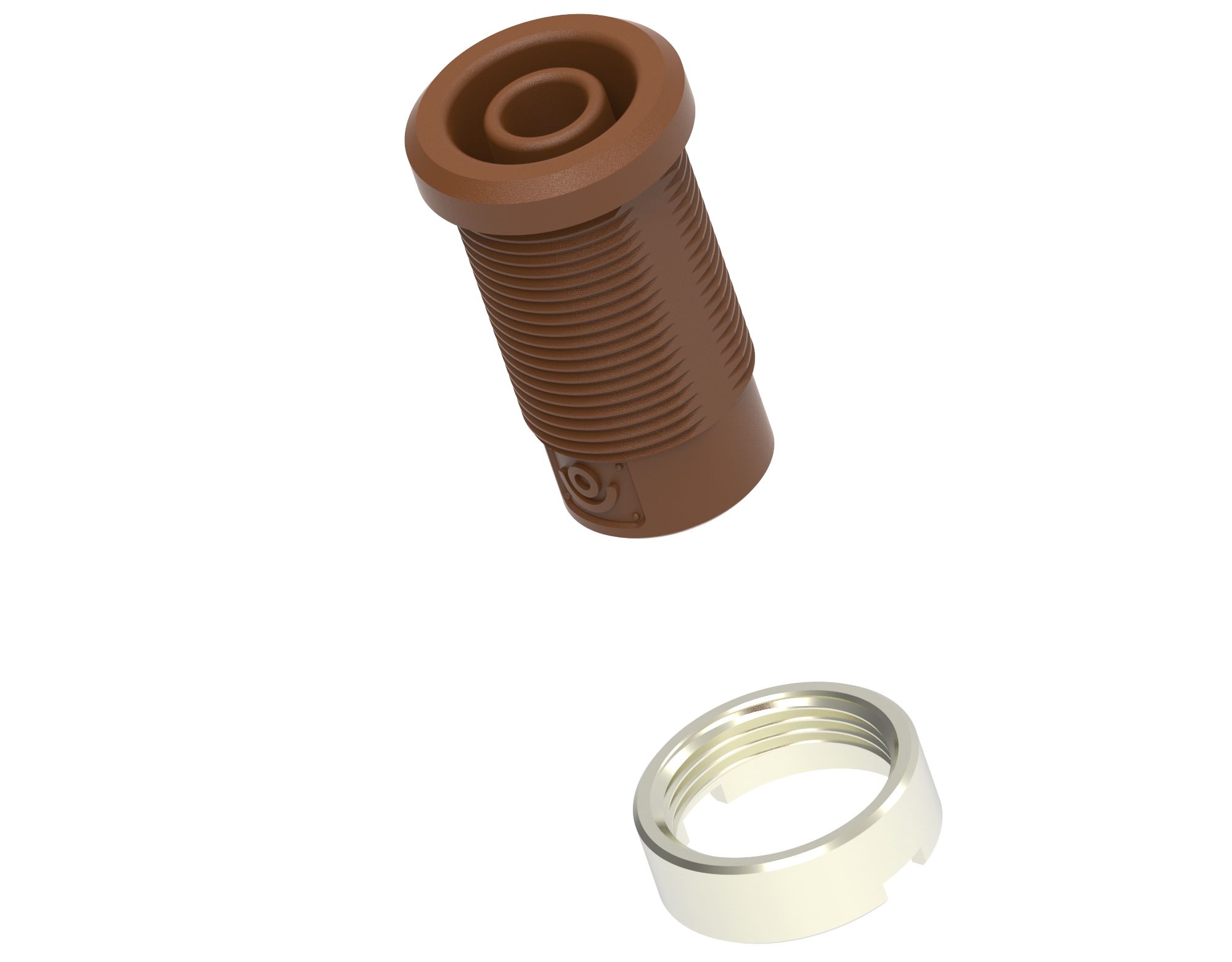 Electro PJP Brown Female Banana Socket, 4 mm Connector, M3 Thread Termination, 1kV, 36A, Nickel Plating