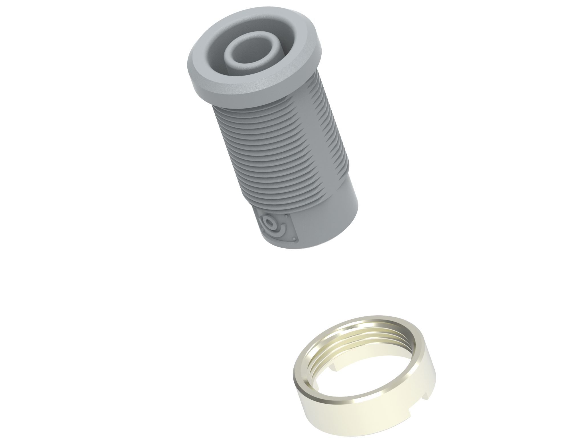 Electro PJP Grey Female Banana Socket, 4 mm Connector, M3 Thread Termination, 1kV, 36A, Nickel Plating