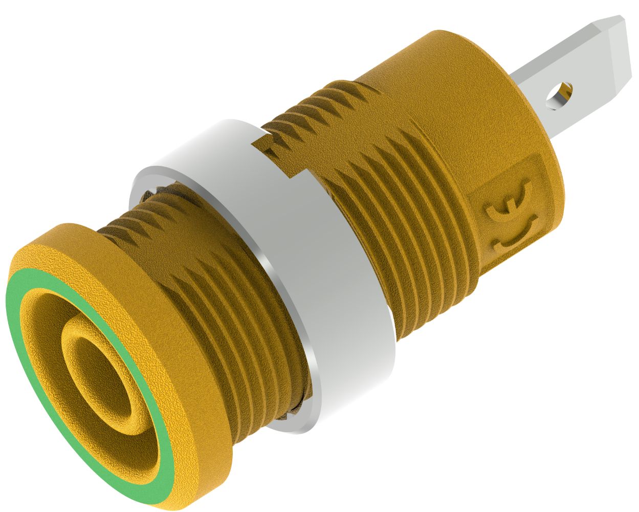 Electro PJP Yellow Female Banana Socket, Plug-In Termination, 1000V, 600 V, 36A, Gold Coated, Nickel Coated Plating