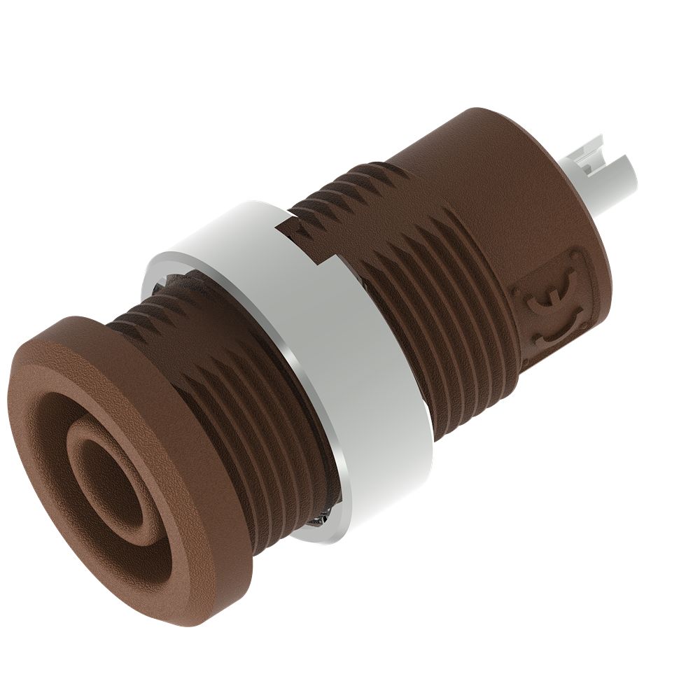 Electro PJP Brown Female Banana Socket, 4 mm Connector, Solder Termination, 1kV, 25A, Nickel Plating