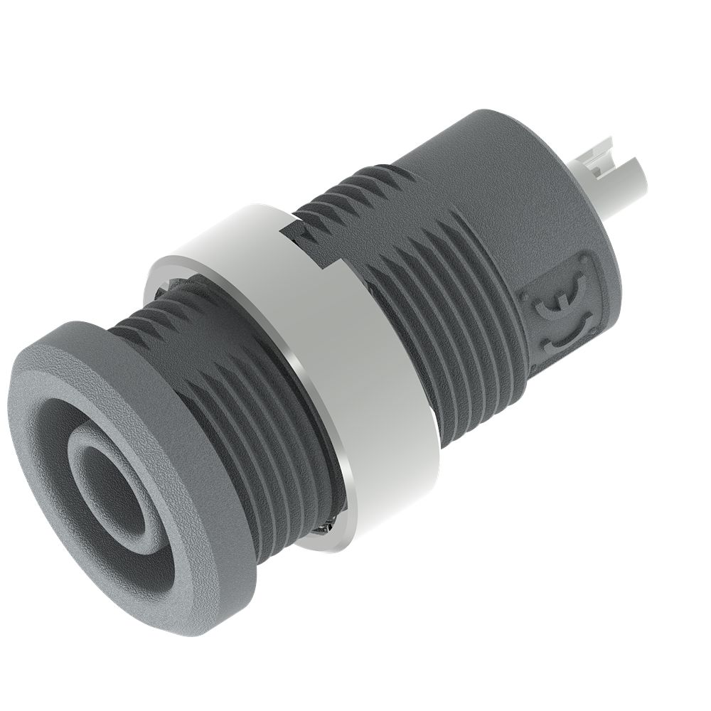 Electro PJP Grey Female Banana Socket, 4 mm Connector, Solder Termination, 1kV, 25A, Nickel Plating