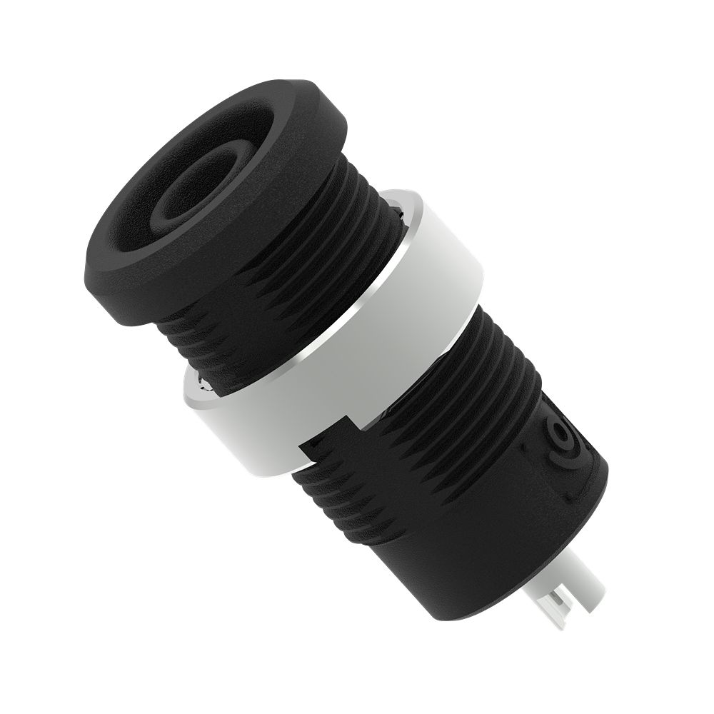 Electro PJP Black Female Banana Socket, 4 mm Connector, Solder Termination, 1kV, 25A, Nickel Plating