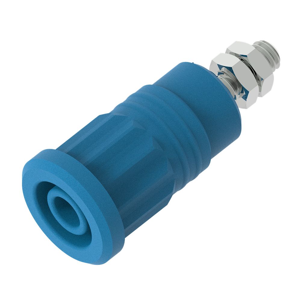 Electro PJP Blue Female Banana Socket, 4 mm Connector, Press Fit Termination, 1kV, 36A, Nickel Plating