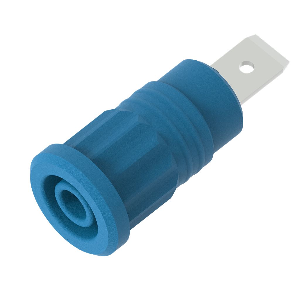 Electro PJP Blue Female Banana Socket, 4 mm Connector, Press Fit Termination, 1kV, 36A, Nickel Plating