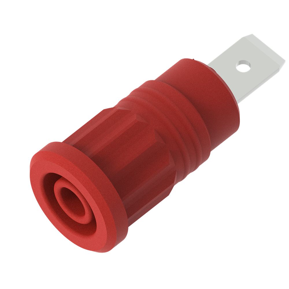 Electro PJP Red Female Banana Socket, 4 mm Connector, Press Fit Termination, 1kV, 36A, Nickel Plating