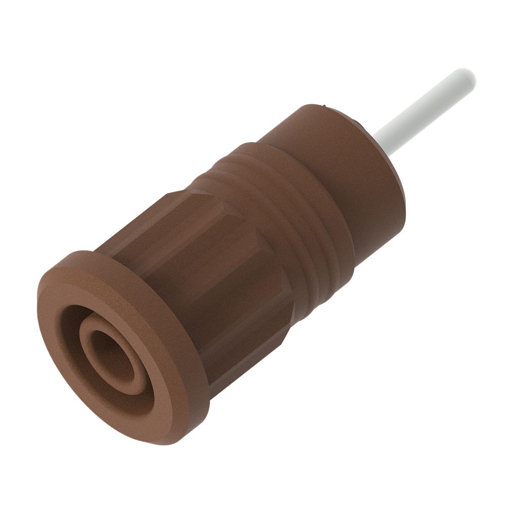 Electro PJP Brown Female Banana Socket, 4 mm Connector, Press Fit Termination, 1kV, 36A, Nickel Plating