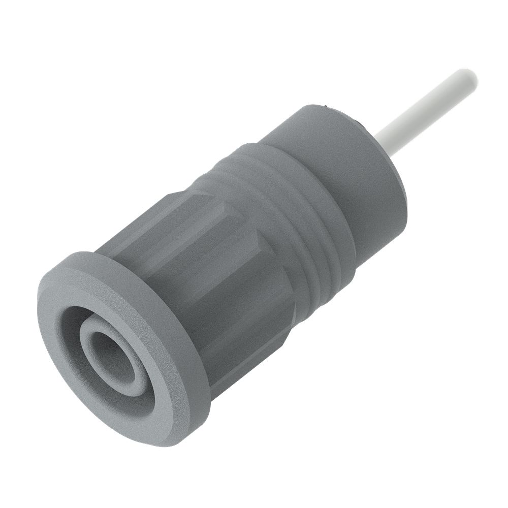 Electro PJP Grey Female Banana Socket, 4 mm Connector, Press Fit Termination, 1kV, 36A, Nickel Plating