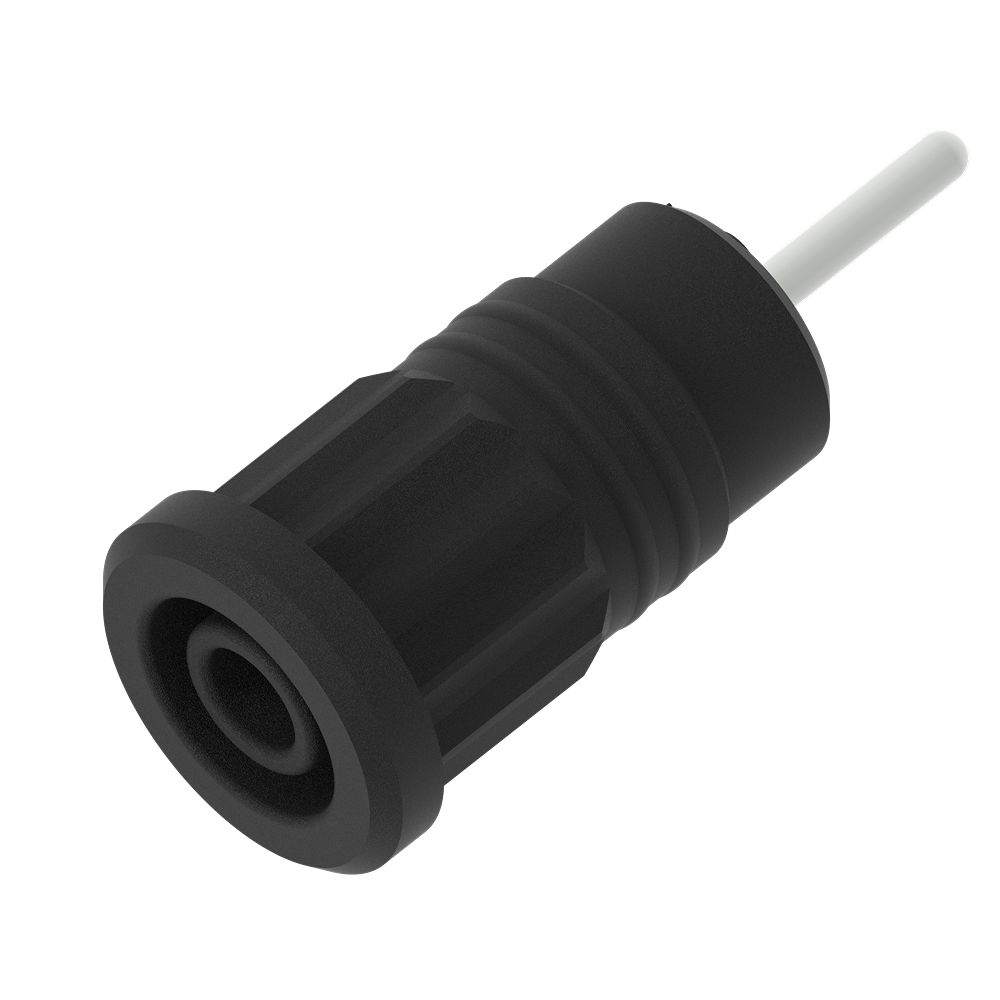 Electro PJP Black Female Banana Socket, 4 mm Connector, Press Fit Termination, 1kV, 36A, Nickel Plating