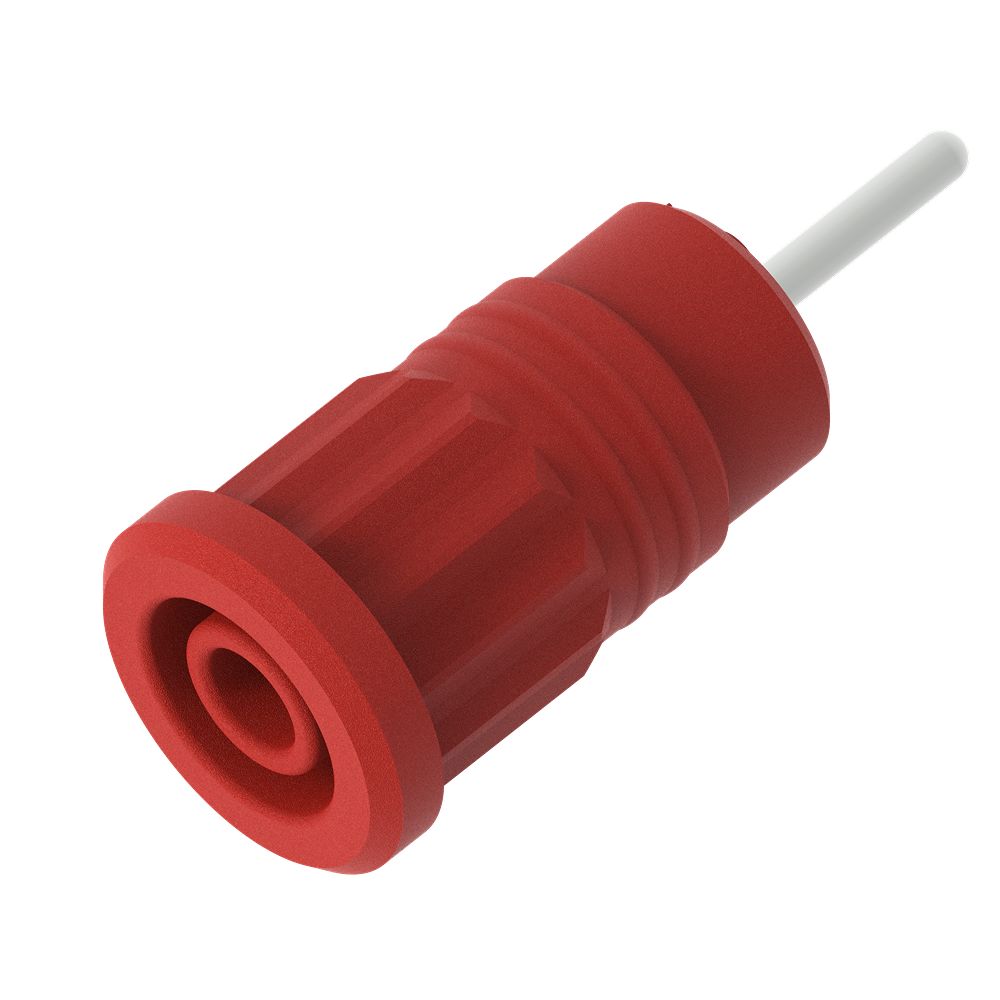 Electro PJP Red Female Banana Socket, 4 mm Connector, Press Fit Termination, 1kV, 36A, Nickel Plating