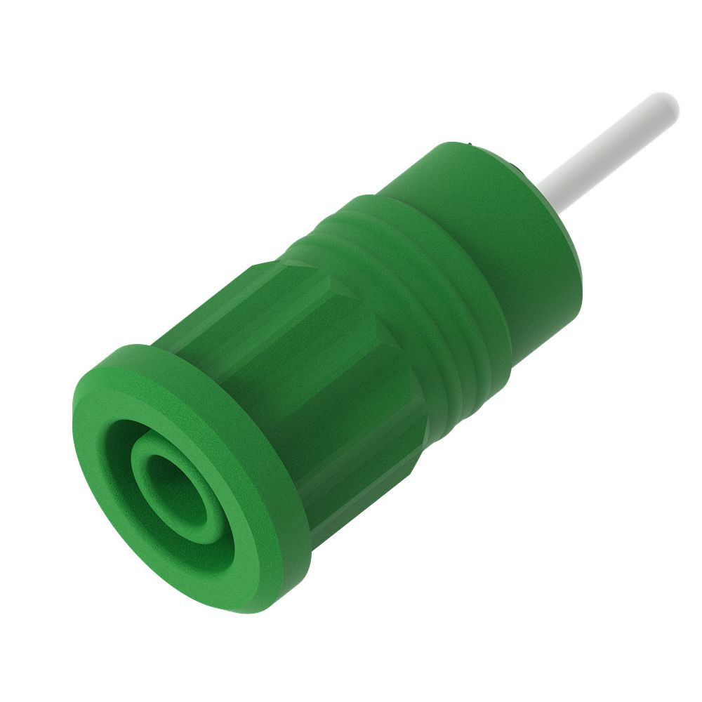 Electro PJP Green Female Banana Socket, 4 mm Connector, Press Fit Termination, 1kV, 36A, Nickel Plating